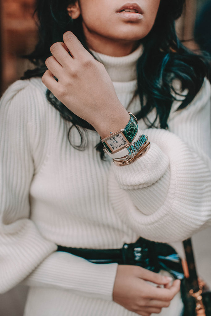Fashion blogger Shloka Narang of The Silk Sneaker shares the must have sweater for 2018 in this sweater outfit idea