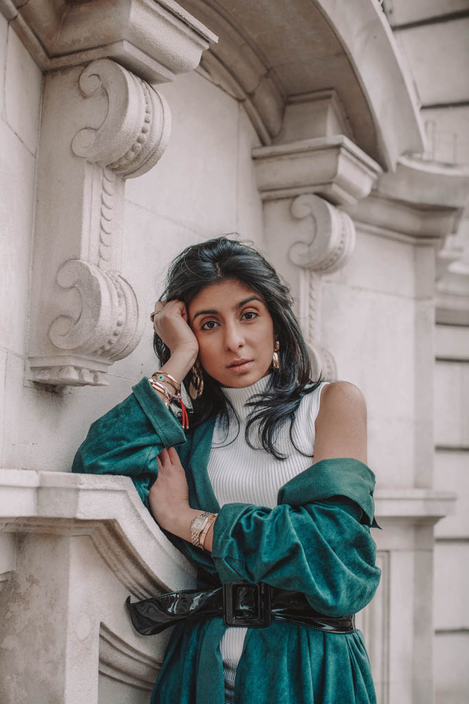 Fashion blogger Shloka Narang of The Silk Sneaker shares another great spring outfit idea, showcasing how petite girls can style oversized pieces with Topshop, Chanel and Valentino.