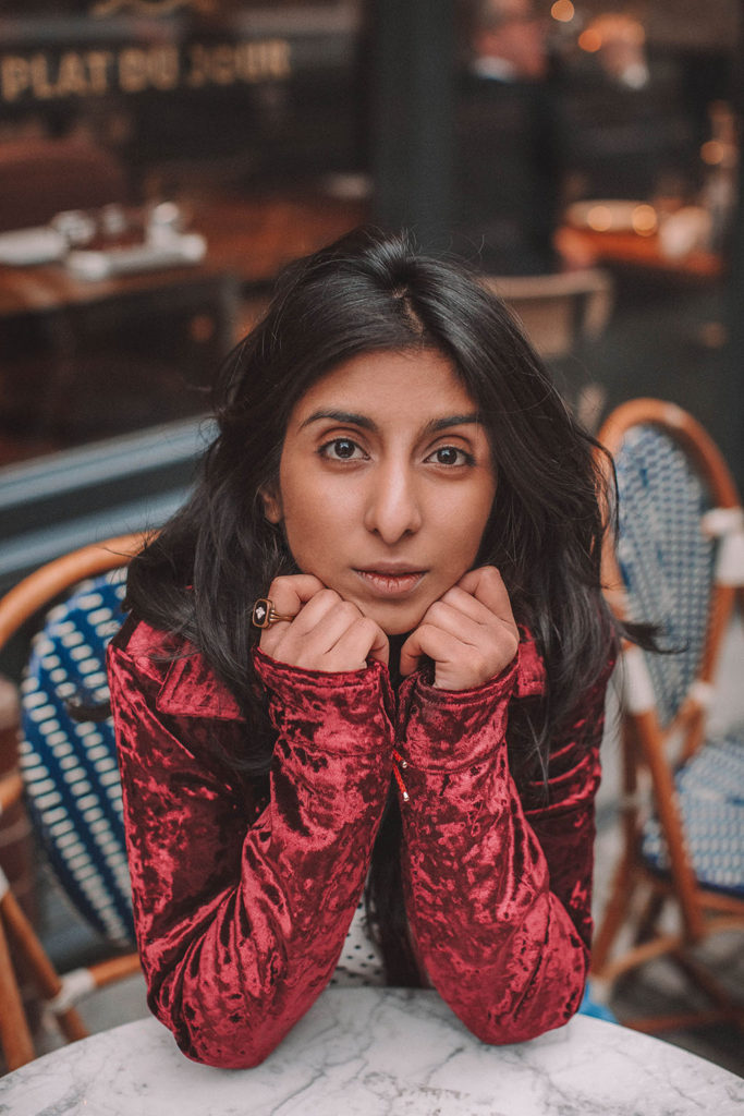 Fashion blogger Shloka Narang of The Silk Sneaker shares a polka dots spring outfit idea for a casual look featuring Topshop Jeans, Fabled polka dots shirt and Chanel shoes.