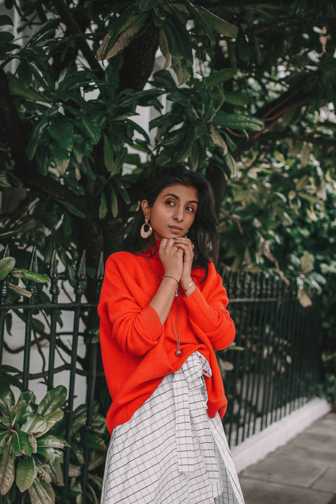 Fashion blogger Shloka Narang of The Silk Sneaker shares how to create the perfect spring outfit while styling an asymmetrical skirt featuring Deme by Gabriella, Chanel and Amazon Fashion