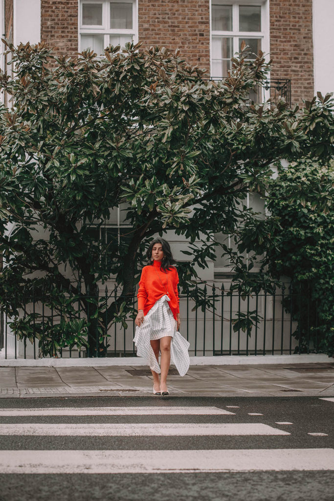Fashion blogger Shloka Narang of The Silk Sneaker shares how to create the perfect spring outfit while styling an asymmetrical skirt featuring Deme by Gabriella, Chanel and Amazon Fashion