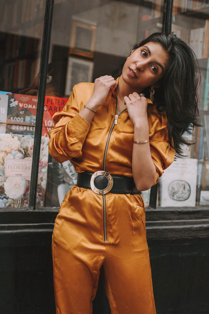 Fashion blogger Shloka Narang of The Silk Sneaker shares how to wear a jumpsuit for a casual summer outfit featuring Celine and Valentino.