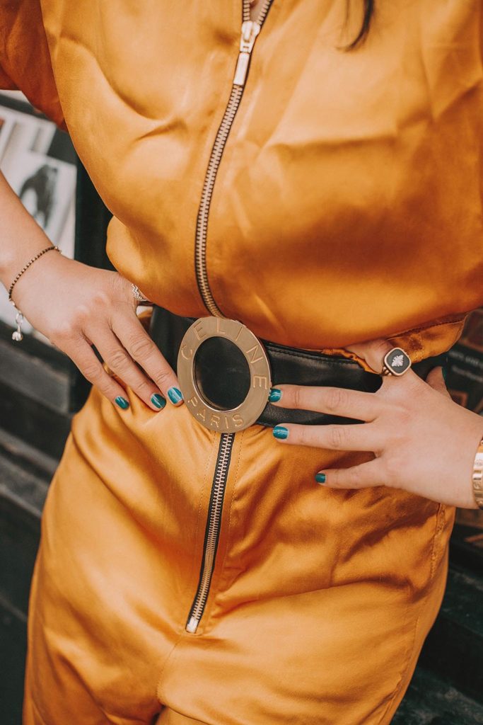 Fashion blogger Shloka Narang of The Silk Sneaker shares how to wear a jumpsuit for a casual summer outfit featuring Celine and Valentino.