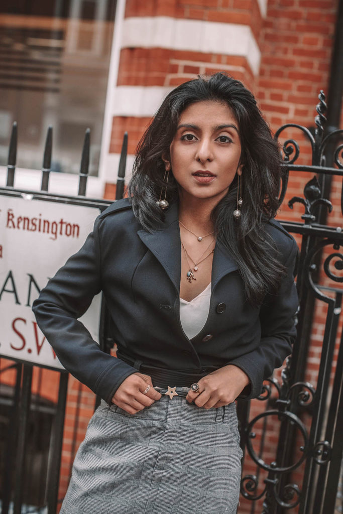 Fashion blogger Shloka Narang of The Silk Sneaker shares how to style a plaid skirt to create the perfect summer outfit featuring Maje, Zara and Dior