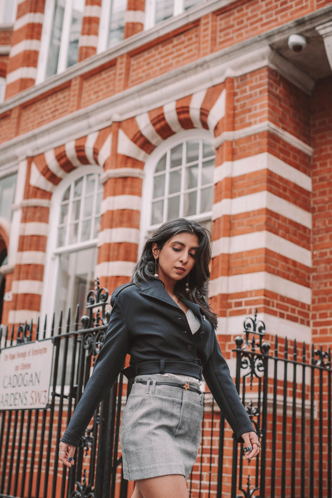 Fashion blogger Shloka Narang of The Silk Sneaker shares how to style a plaid skirt to create the perfect summer outfit featuring Maje, Zara and Dior