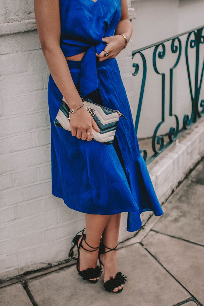 Fashion blogger Shloka Narang of The Silk Sneaker shares her style trick to finding the perfect spring party outfit as she shares what she wore to her birthday featuring Gucci and Aquazzura