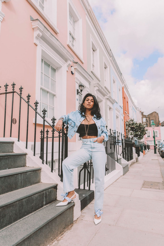 Fashion blogger SHloka Narang of The Silk Sneaker shares how to create the perfect double denim outfit for summer outfit inspiration featuring Topshop Denim and Prada