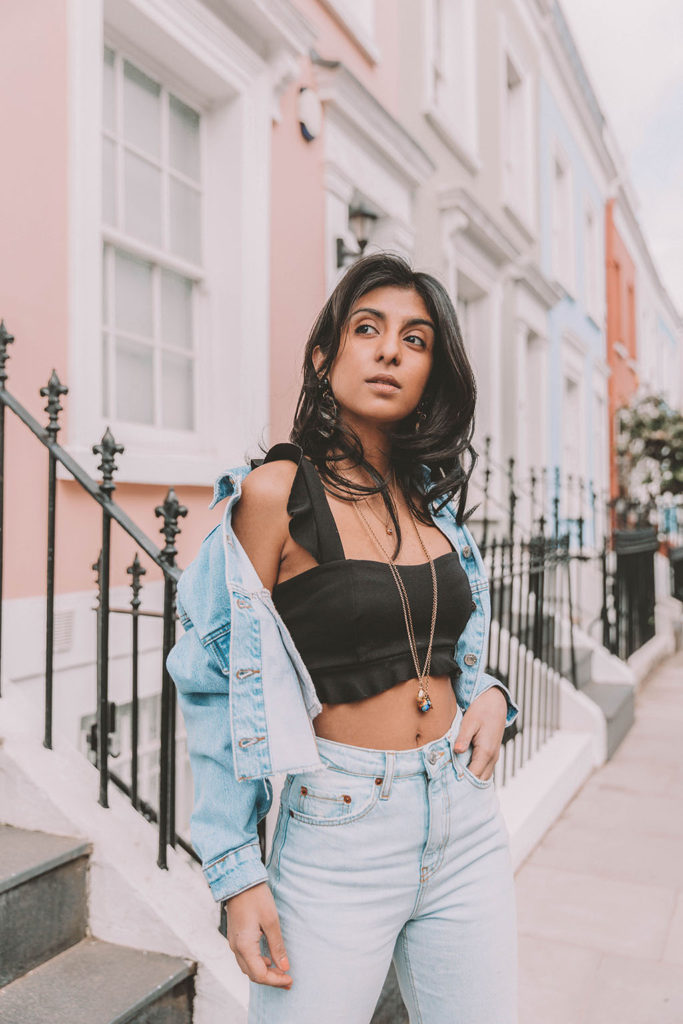 Fashion blogger SHloka Narang of The Silk Sneaker shares how to create the perfect double denim outfit for summer outfit inspiration featuring Topshop Denim and Prada
