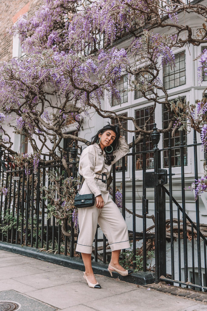 Fashion blogger Shloka Narang of The Silk Sneaker shares a new summer outfit styling a co-ord linen set to create the perfect outfit featuring Chanel and Cult Gaia.