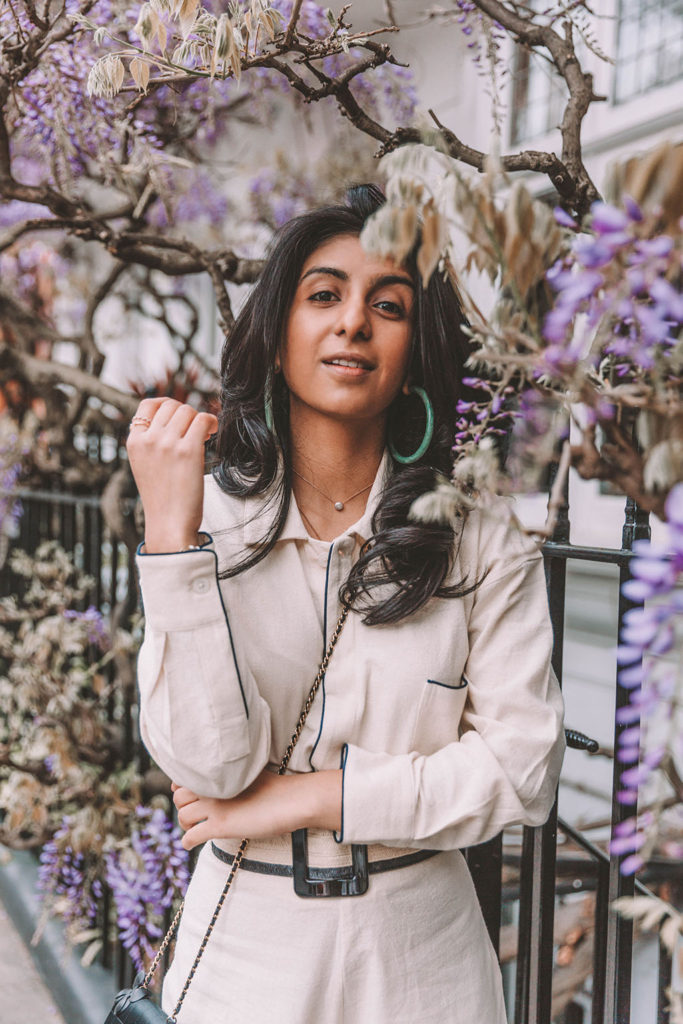 Fashion blogger Shloka Narang of The Silk Sneaker shares a new summer outfit styling a co-ord linen set to create the perfect outfit featuring Chanel and Cult Gaia.