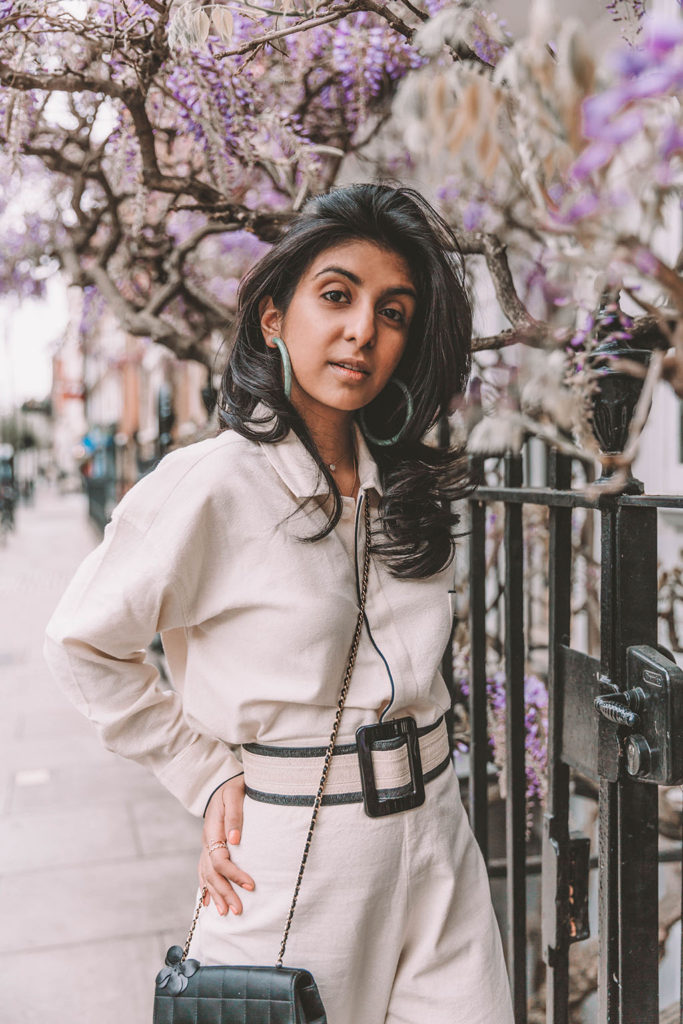 Fashion blogger Shloka Narang of The Silk Sneaker shares a new summer outfit styling a co-ord linen set to create the perfect outfit featuring Chanel and Cult Gaia.