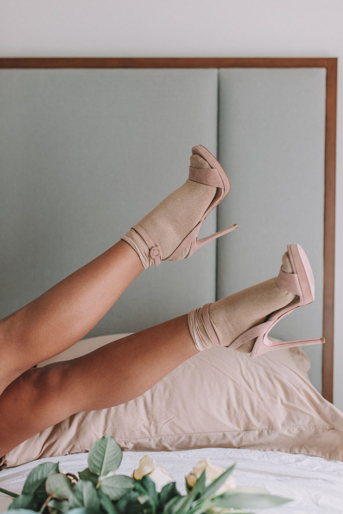 Luxury fashion blogger Shloka Narang of The Silk Sneaker shares how to style socks and heels in a trendy fashionable way featuring Prada and & Other Stories