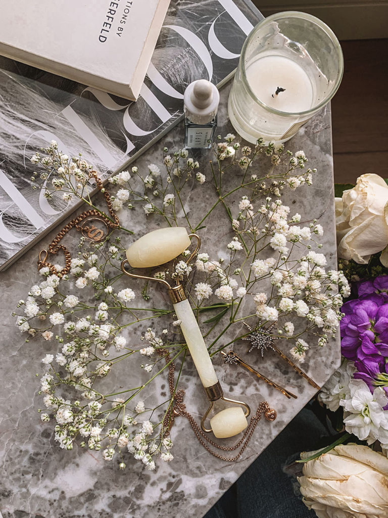 Luxury fashion and beauty blogger Shloka Narang of The Silk Sneaker shares how to use a jade roller and the benefits of crystal face rollers