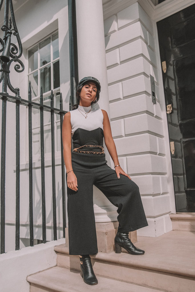 Luxury fashion blogger Shloka Narang of The Silk Sneaker shares her autumn outfit idea with how to wear a jumpsuit in the autumn winter featuring Topshop and Chloe