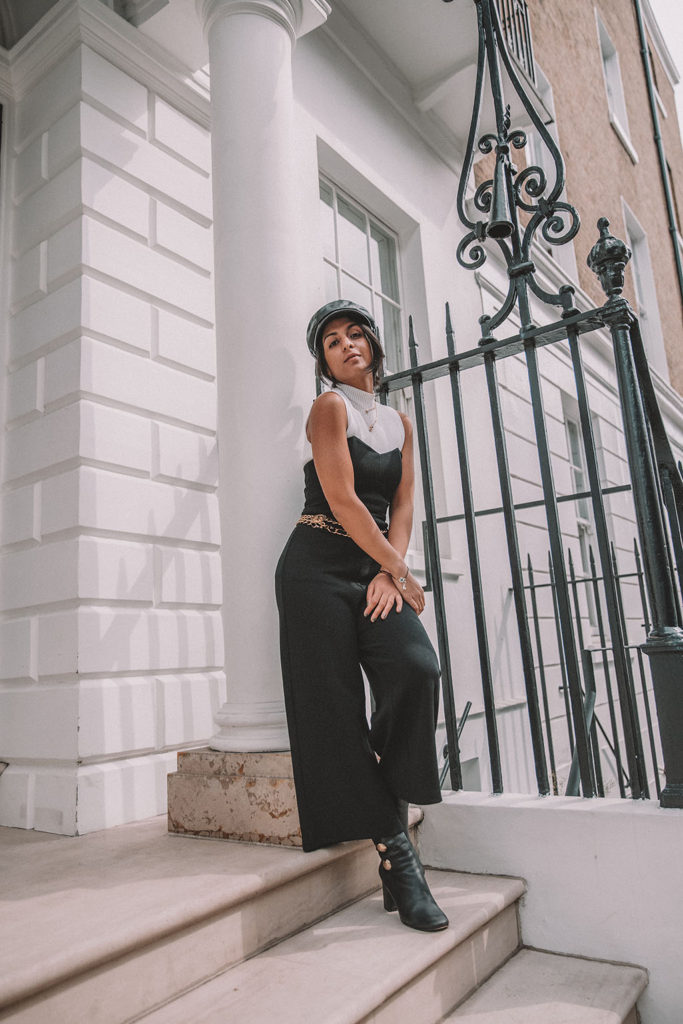 Luxury fashion blogger Shloka Narang of The Silk Sneaker shares her autumn outfit idea with how to wear a jumpsuit in the autumn winter featuring Topshop and Chloe
