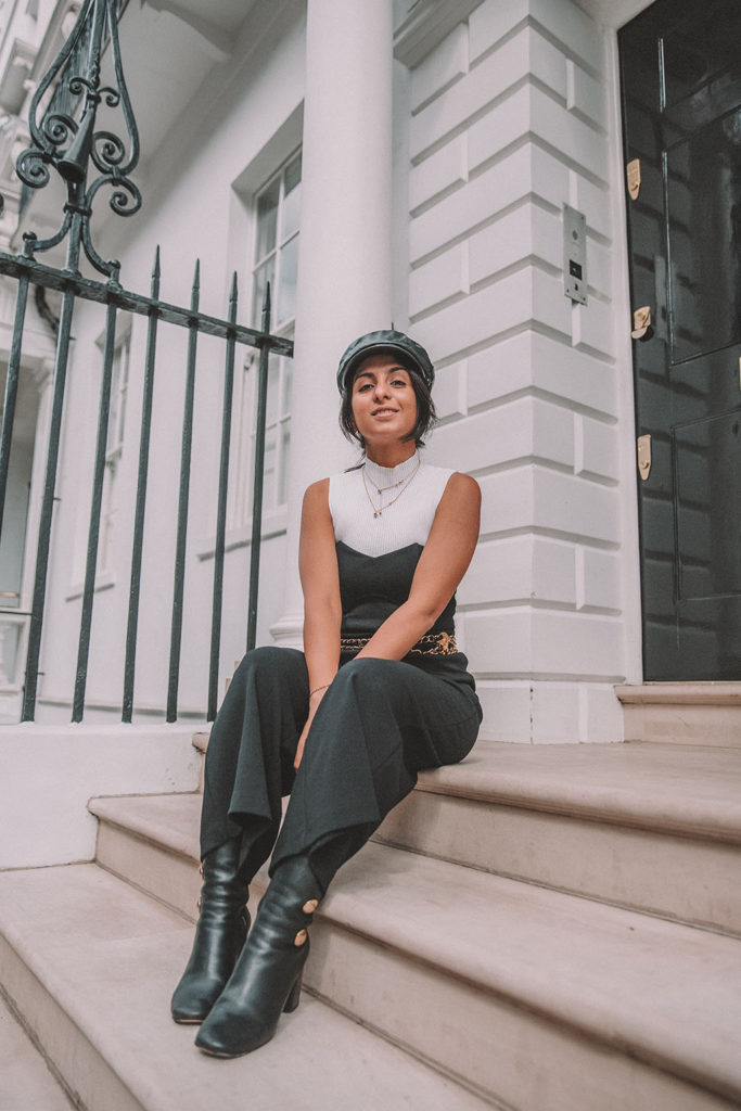 Luxury fashion blogger Shloka Narang of The Silk Sneaker shares her autumn outfit idea with how to wear a jumpsuit in the autumn winter featuring Topshop and Chloe