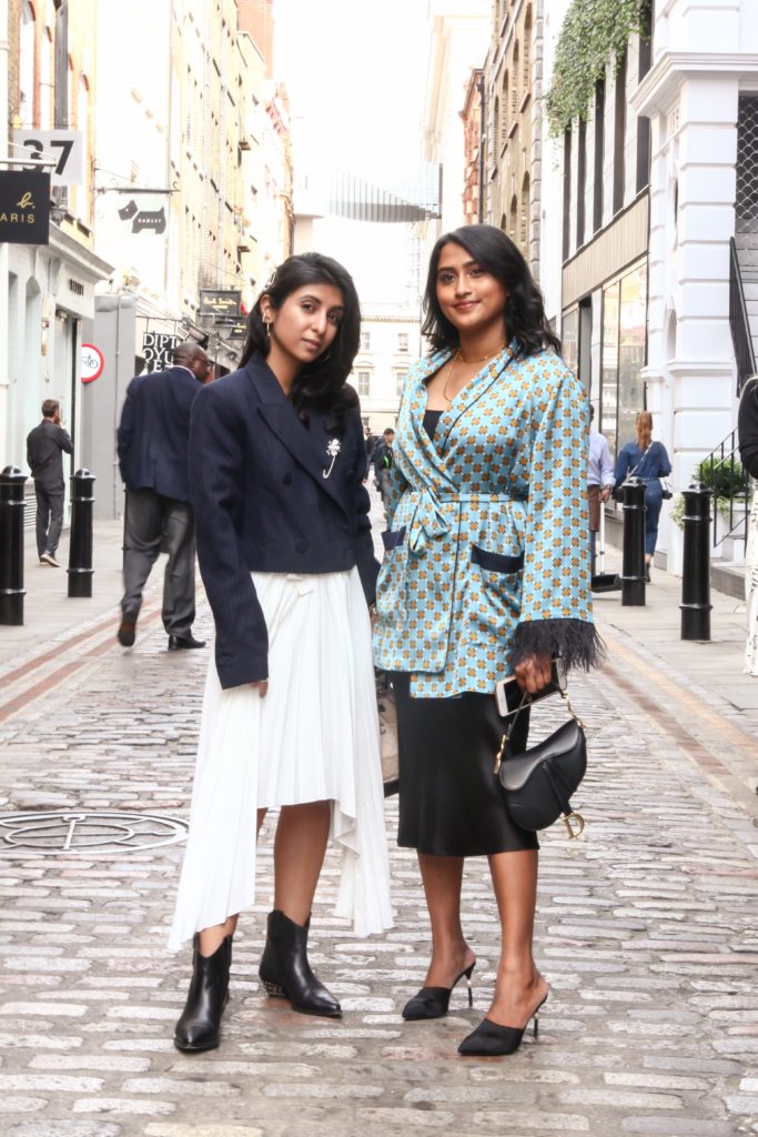 Luxury fashion blogger shloka narang of The Silk Sneaker shares her outfit details for her autumn look for London Fashion Week street style