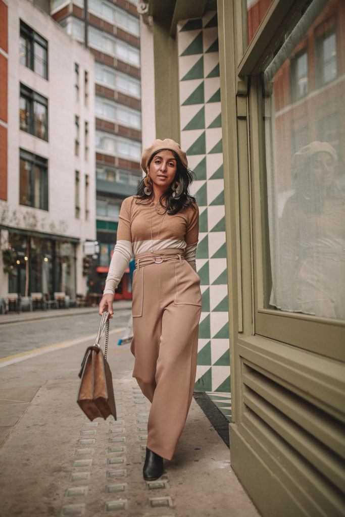 Luxury fashion blogger Shloka Narang of The Silk Sneaker shares what to wear to work in winter with a quick and cute outfit formula for the colder months with Topshop, Joseph and Gucci