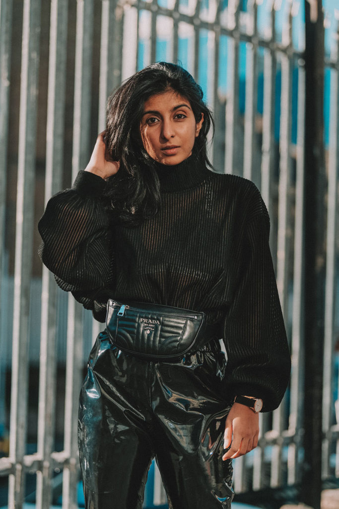 Luxury fashion blogger Shloka Narang of The Silk Sneaker shares her experience with Farfetch and how to style an all black outfit