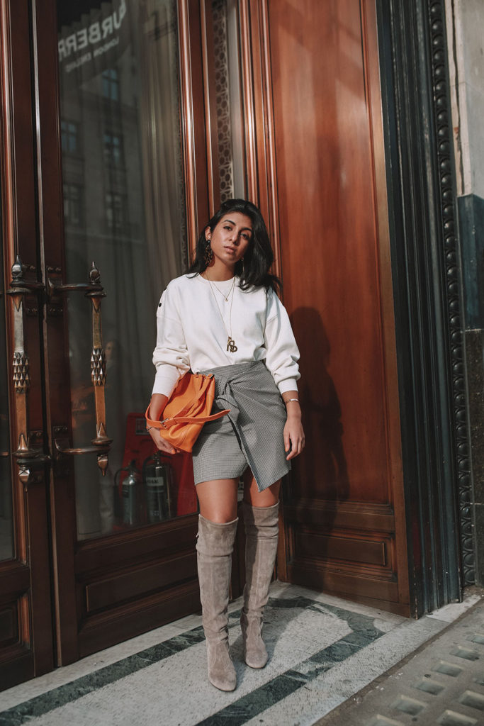Luxury fashion blogger Shloka Narang of The Silk Sneaker shares the best over the knee boots for a casual winter outfit featuring Stuart Weitzman and Zara