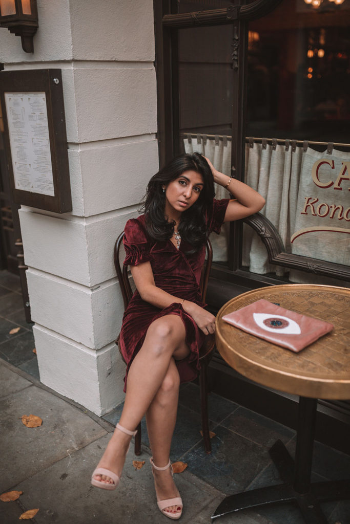 Luxury fashion blogger Shloka Narang of The Silk Sneaker shares her favourite party dresses for the holiday season featuring velvet dresses, sequins dresses and little black dresses