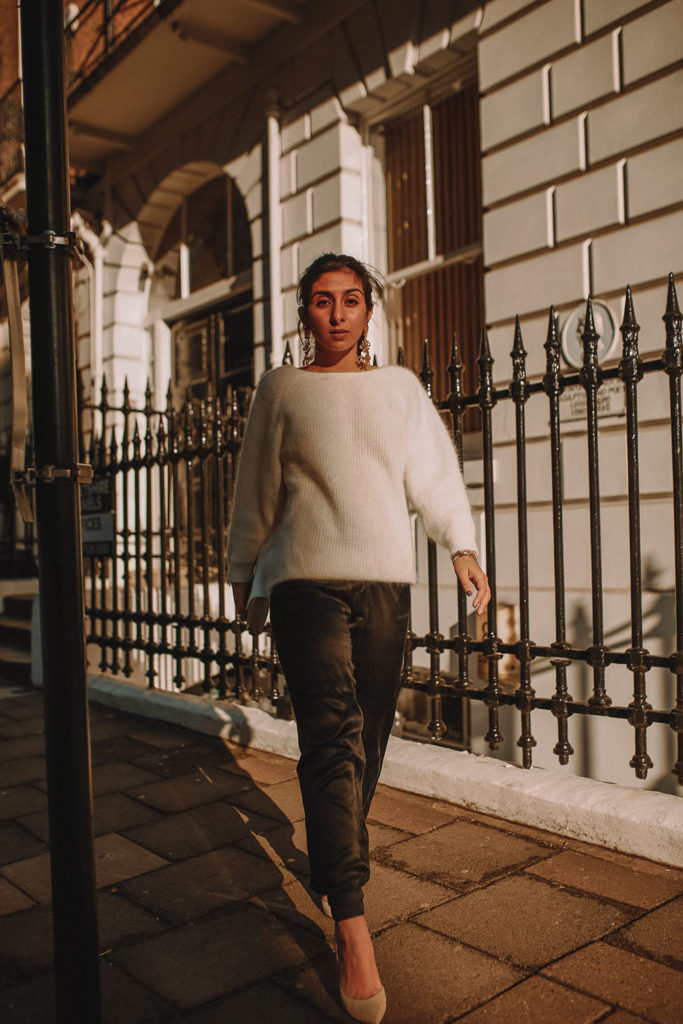 Luxury fashion blogger Shloka Narang of The Silk Sneaker shares her take on a valentines day for a winter date night outfit featuring ba&sh and Casadei