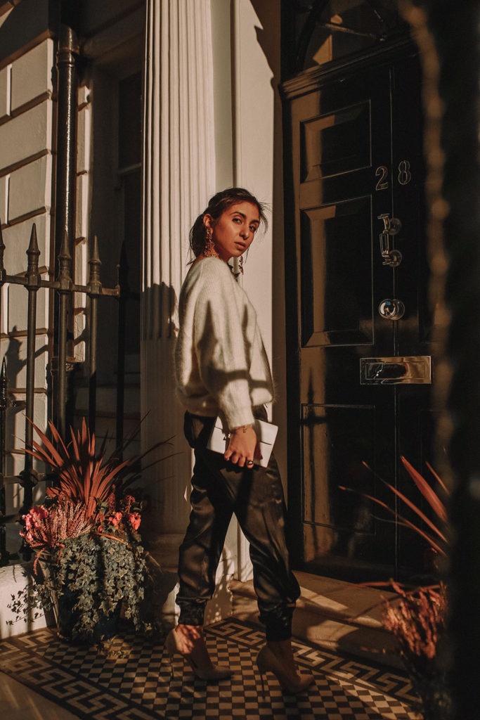 Luxury fashion blogger Shloka Narang of The Silk Sneaker shares her take on a valentines day for a winter date night outfit featuring ba&sh and Casadei