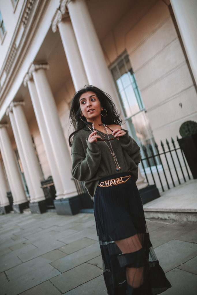 Luxury fashion blogger Shloka Narang of The Silk Sneaker shares what to wear in January in winter for fresh outfit ideas featuring & Other Stories and Helmut Lang