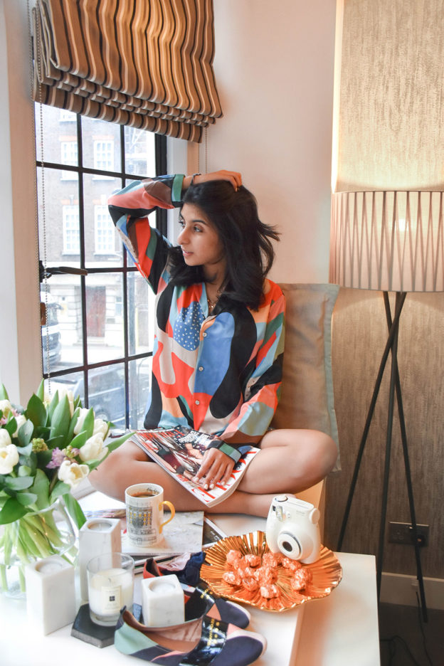 Fashion blogger Shloka Narang of The Silk Sneaker showcases how to have the perfect night in featuring Shivan and Narresh pyjamas