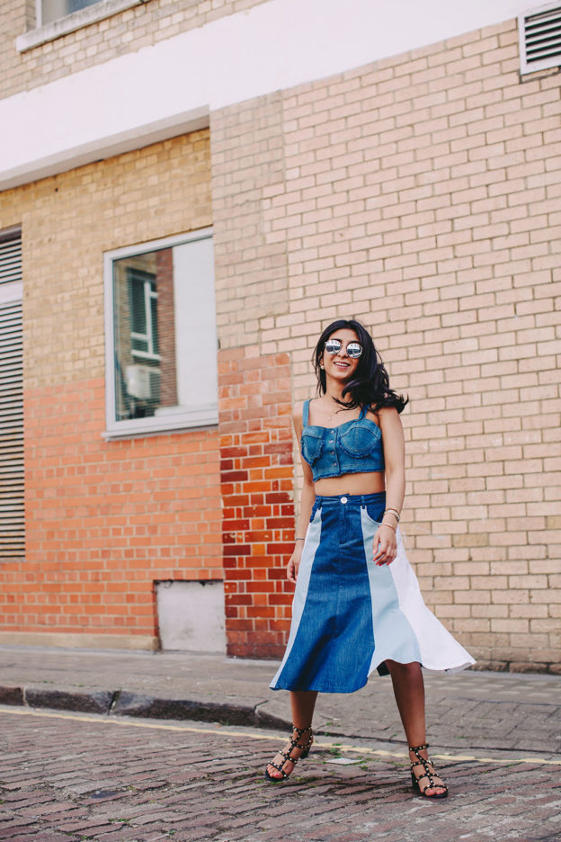 Fashion blogger Shloka narang showcases how to wear double denim on The Silk Sneaker