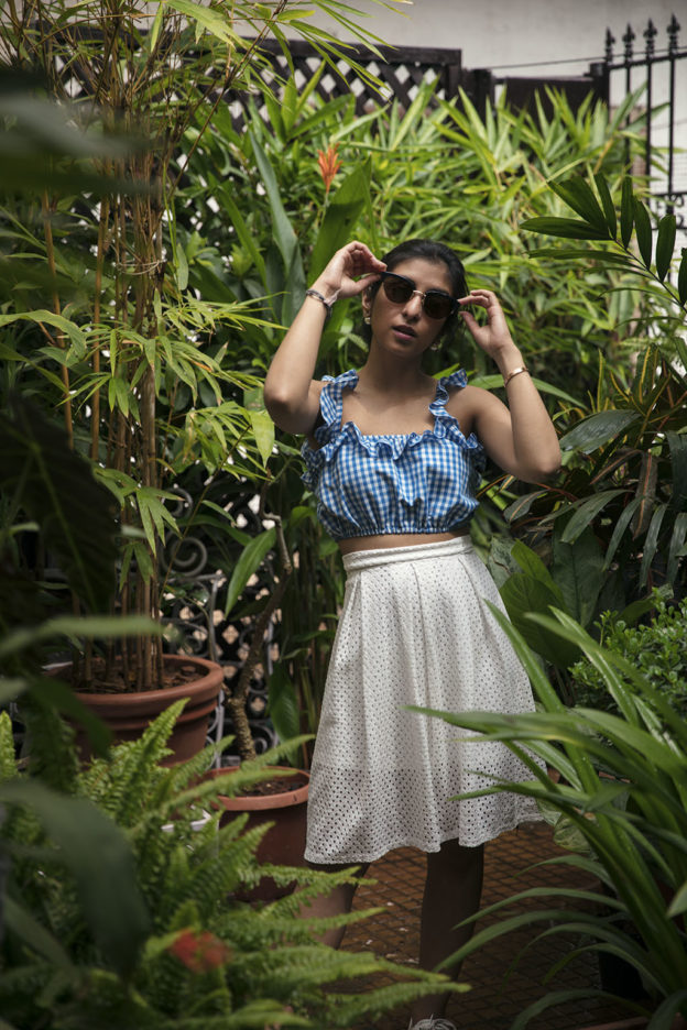 Fashion blogger Shloka Narang of The Silk Sneaker showcases her favourite frame for summer sunglasses from Sunday Somewhere