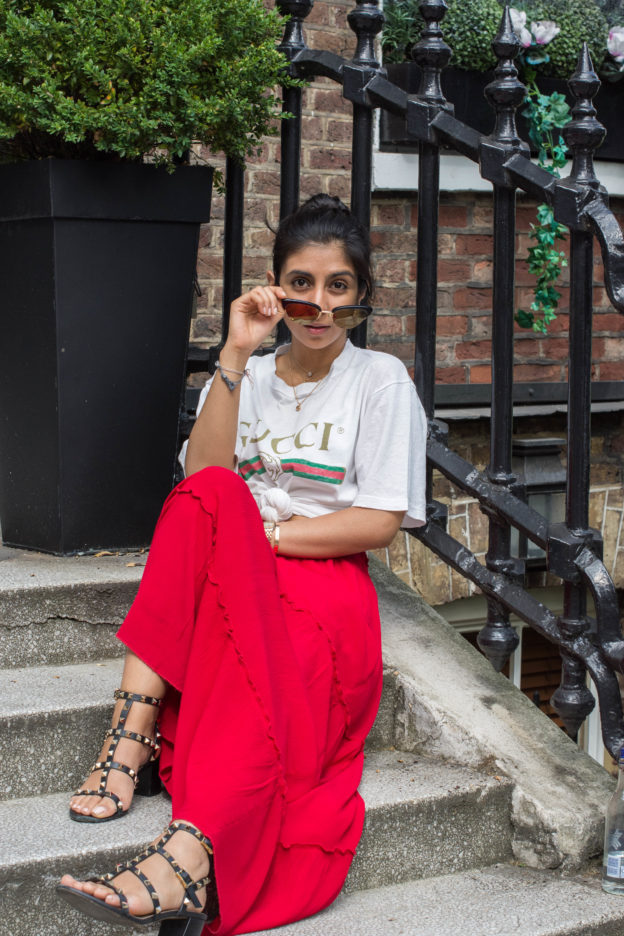 Fashion blogger Shloka Narang of The Silk Sneaker shares how to wear a maxi skirt in the city