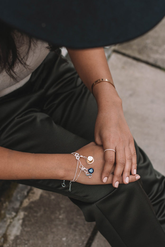Fashion blogger Shloka Narang of The Silk Sneaker showcases how to personalise jewellery and stack bracelets with Thomas Sabo