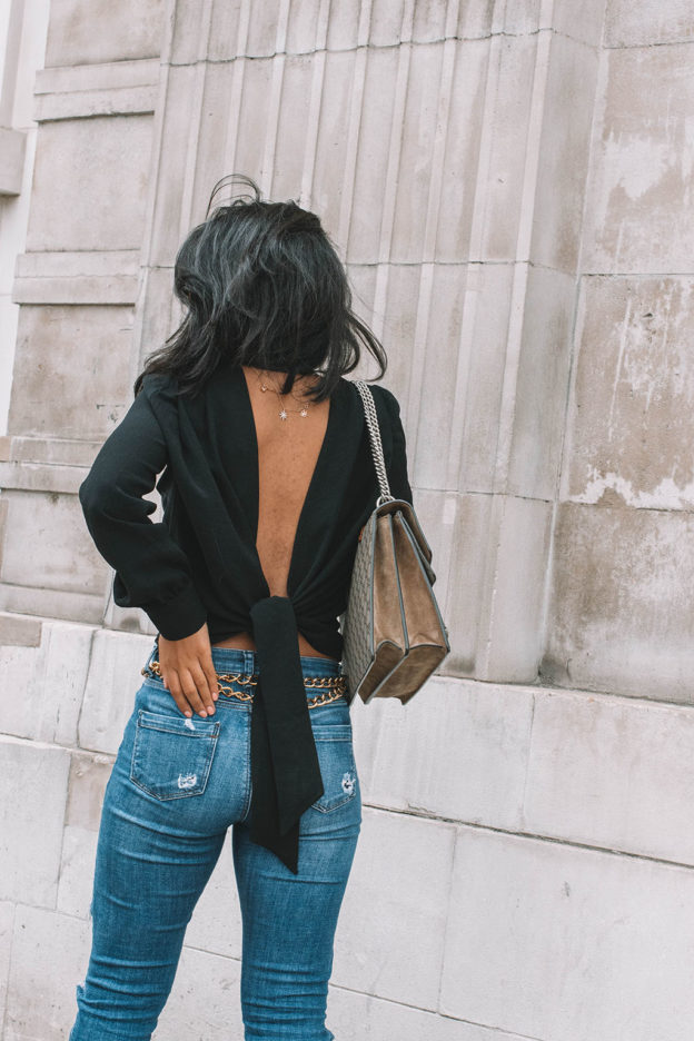 Fashion blogger Shloka Narang of The Silk Sneaker showcases the best top you need for summer to autumn transitional dressing