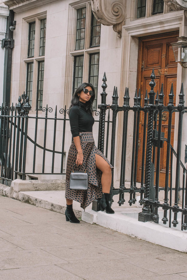 Fashion blogger Shloka Narang of The Silk Sneaker shares her favourite new Zara find and how to style a midi skirt for autumn
