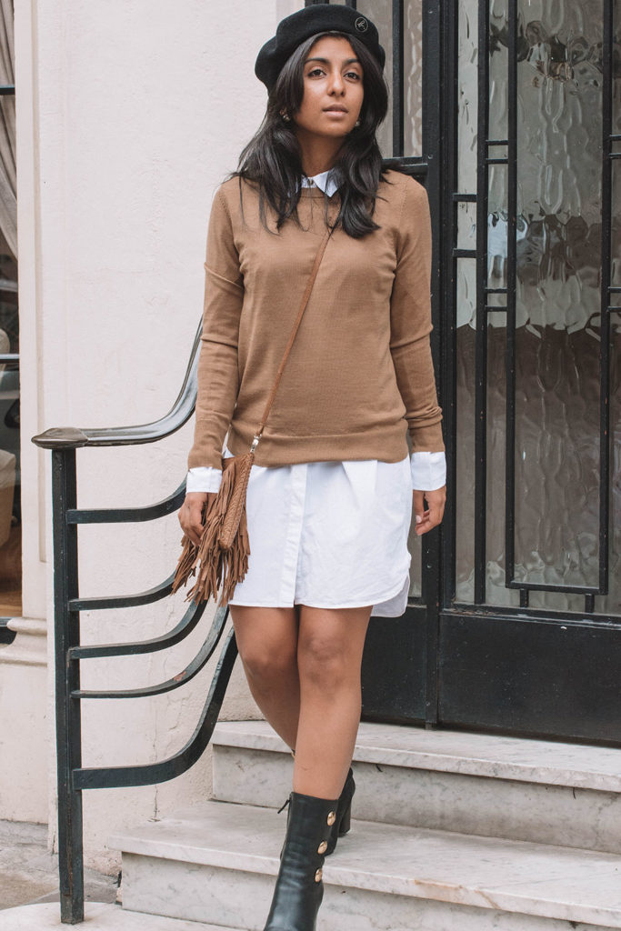 This Is How You Can Wear Your White Shirt Dress In The Autumn - The Silk  Sneaker