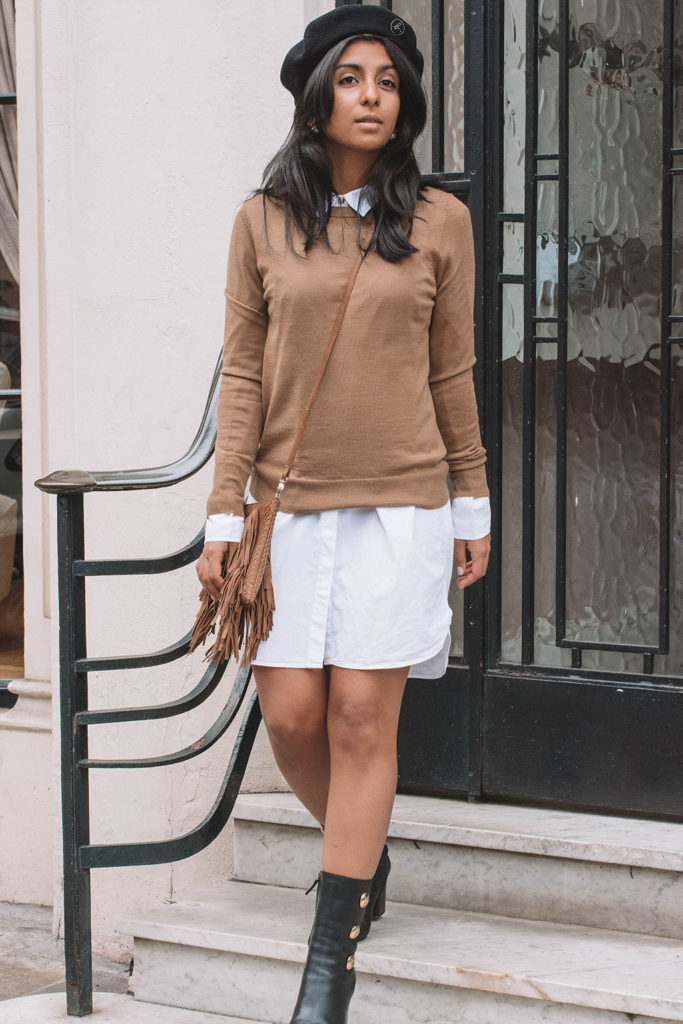 shirt dress winter outfit