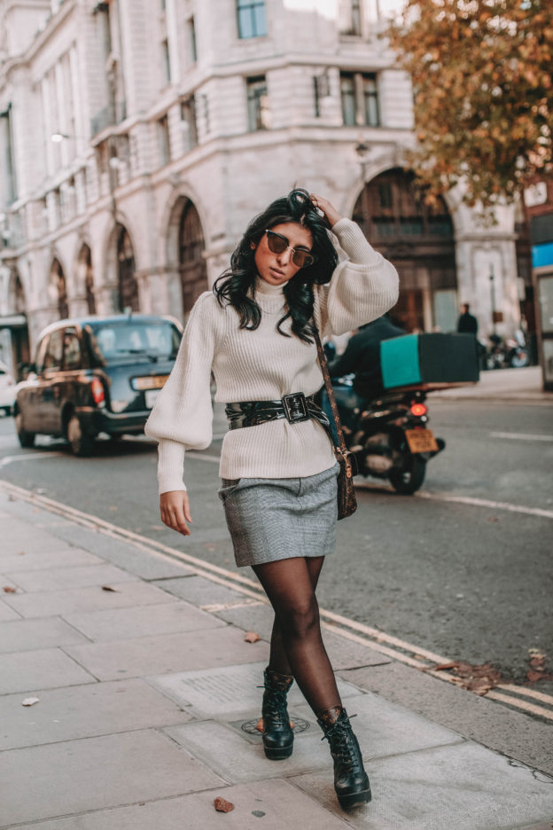 Fashion blogger Shloka Narang of The Silk Sneaker shares the must have sweater for 2018 in this sweater outfit idea
