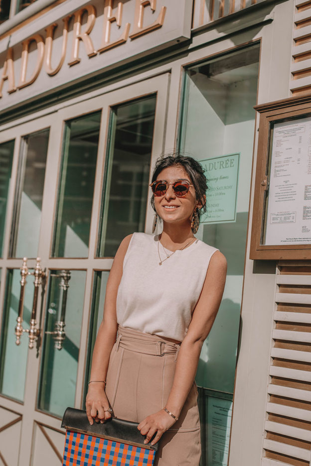 Fashion blogger Shloka Narang of The Silk Sneaker shares her take on a chic office outfit for always looking stylish at work featuring Maje, Topshop and Jimmy Choo