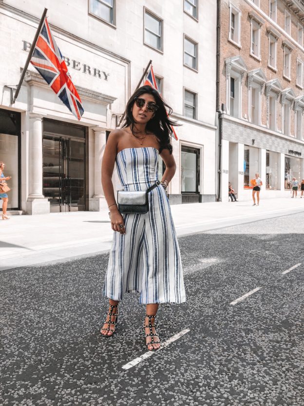 Fashion blogger Shloka Narang shares her favourite fashion news for Monday in a club monaco jumpsuit and valentino shoes