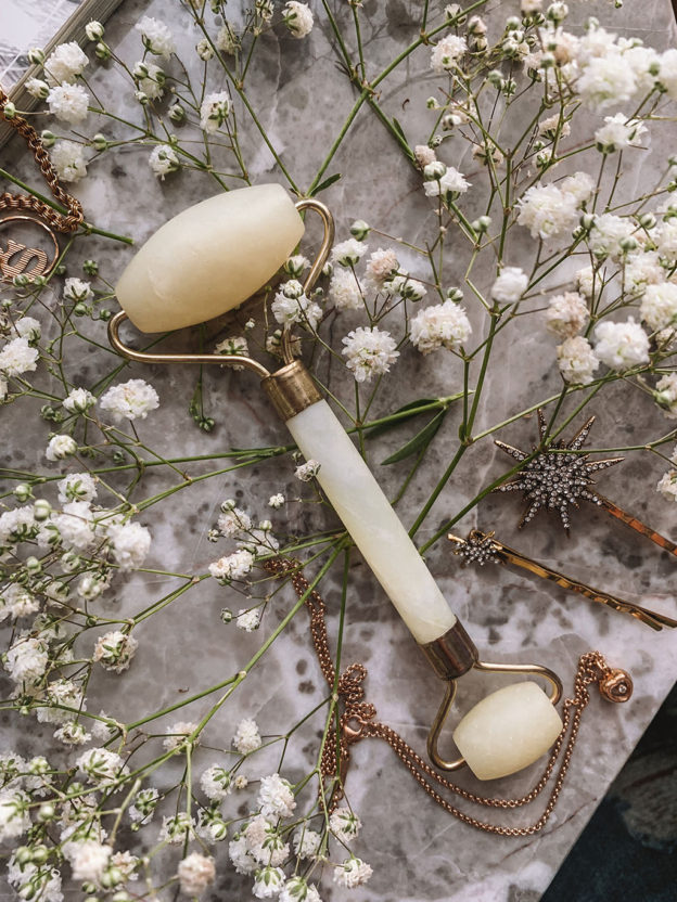 Luxury fashion and beauty blogger Shloka Narang of The Silk Sneaker shares how to use a jade roller and the benefits of crystal face rollers