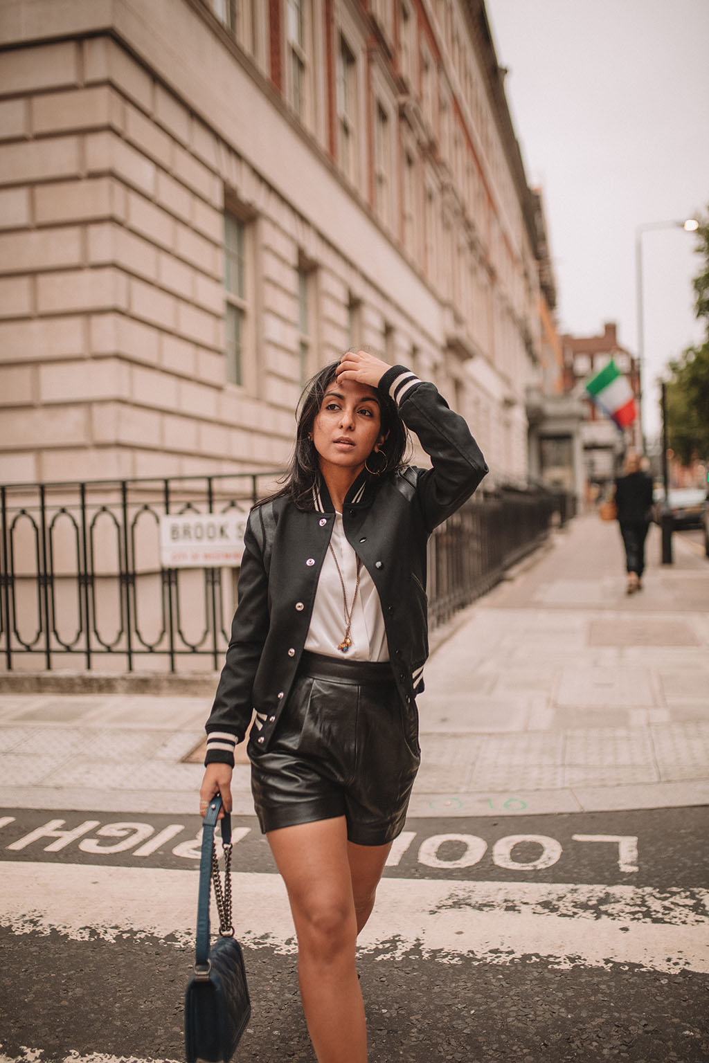 mango leather shorts