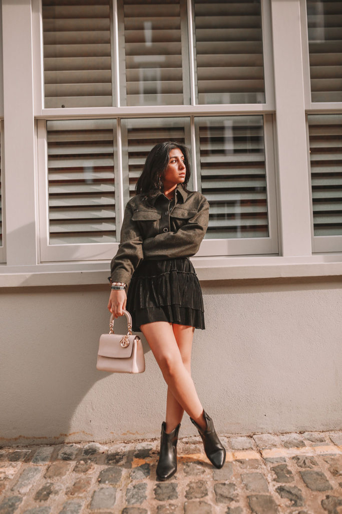Luxury fashion blogger Shloka Narang of The Silk Sneaker shares her three essentials for a cute spring outfit featuring & Other Stories, Dior and Vintage Chanel