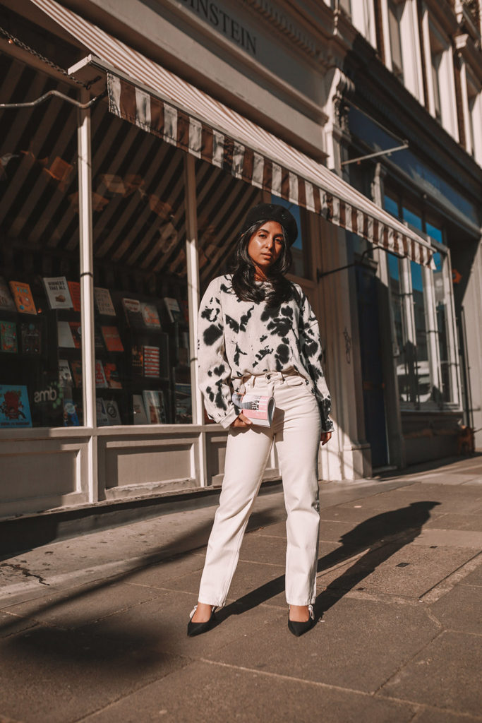 Luxury fashion blogger Shloka Narang of The Silk Sneaker shares how to wear a tie-dye outfit and still look chic featuring Zara and Dior