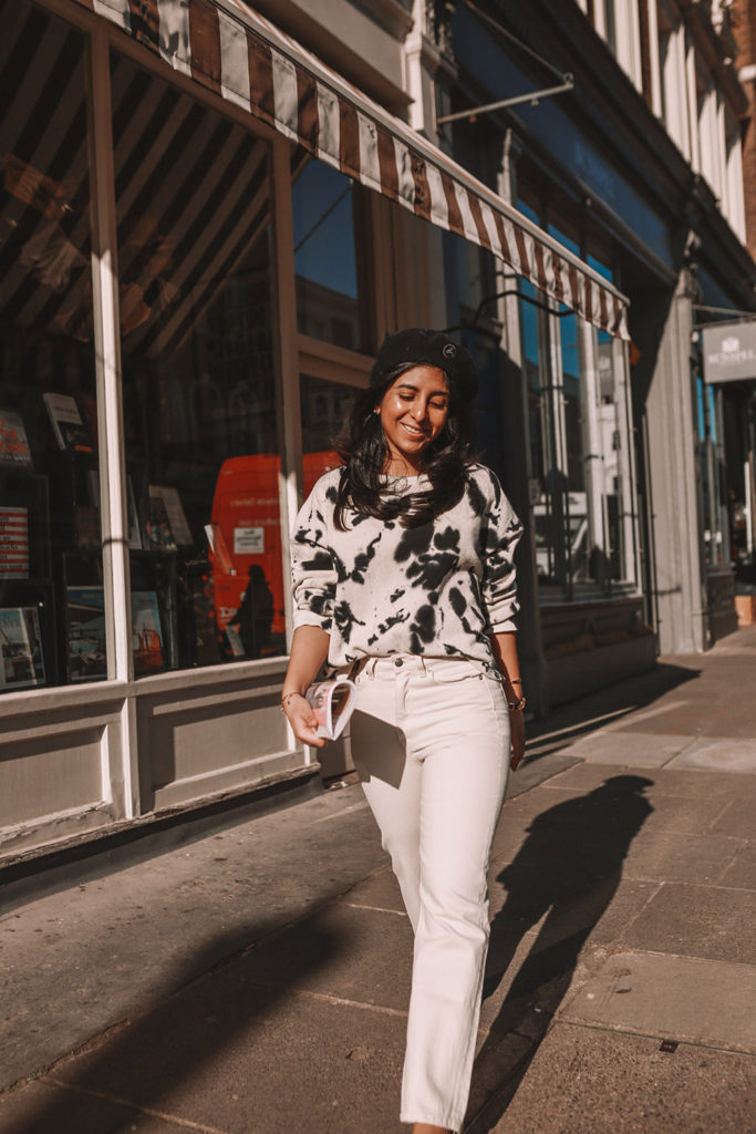 Luxury fashion blogger Shloka Narang of The Silk Sneaker shares how to wear a tie-dye outfit and still look chic featuring Zara and Dior
