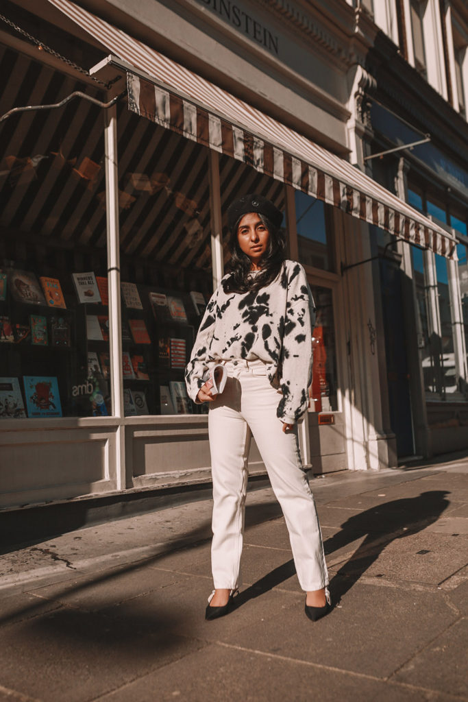 Luxury fashion blogger Shloka Narang of The Silk Sneaker shares how to wear a tie-dye outfit and still look chic featuring Zara and Dior