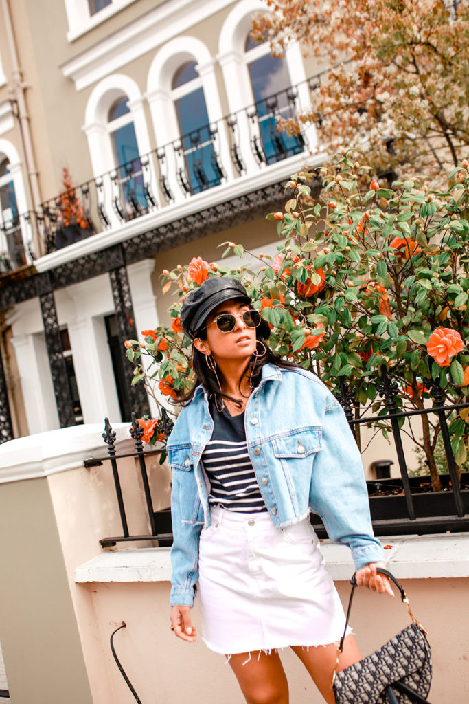 petite cropped denim jacket