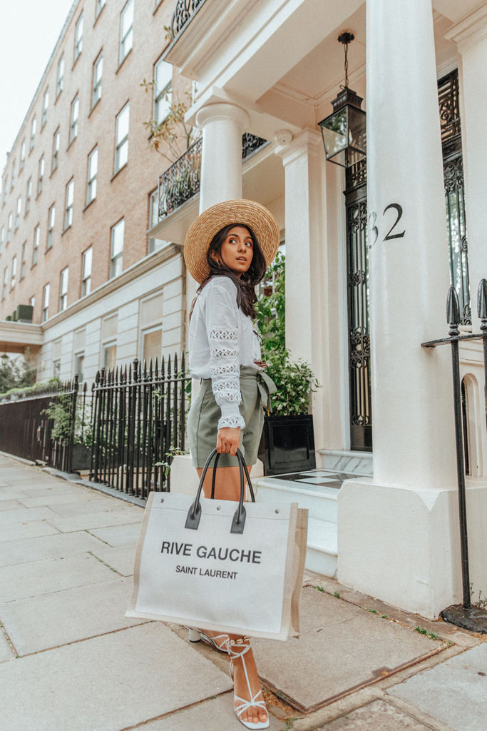 Luxury fashion blogger Shloka Narang of The Silk Sneaker shares how to wear shell jewellery and beach accessories for a cute city outfit featuring YSL and & Other Stories