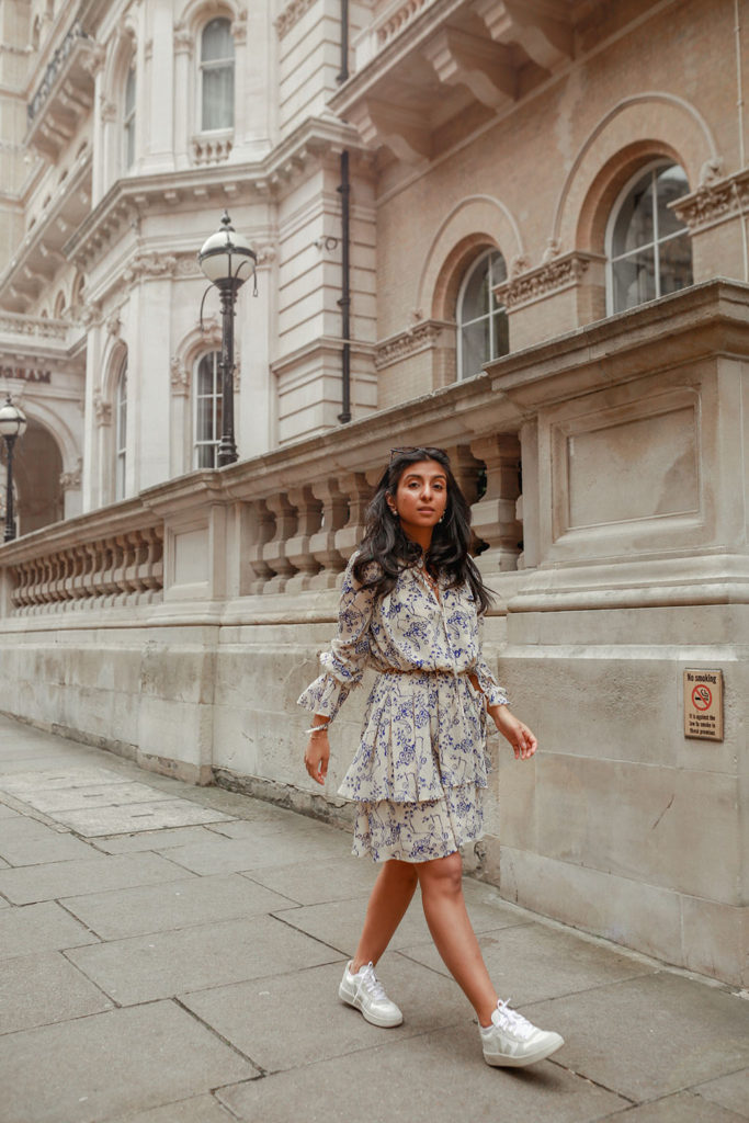 flowy dress with sneakers