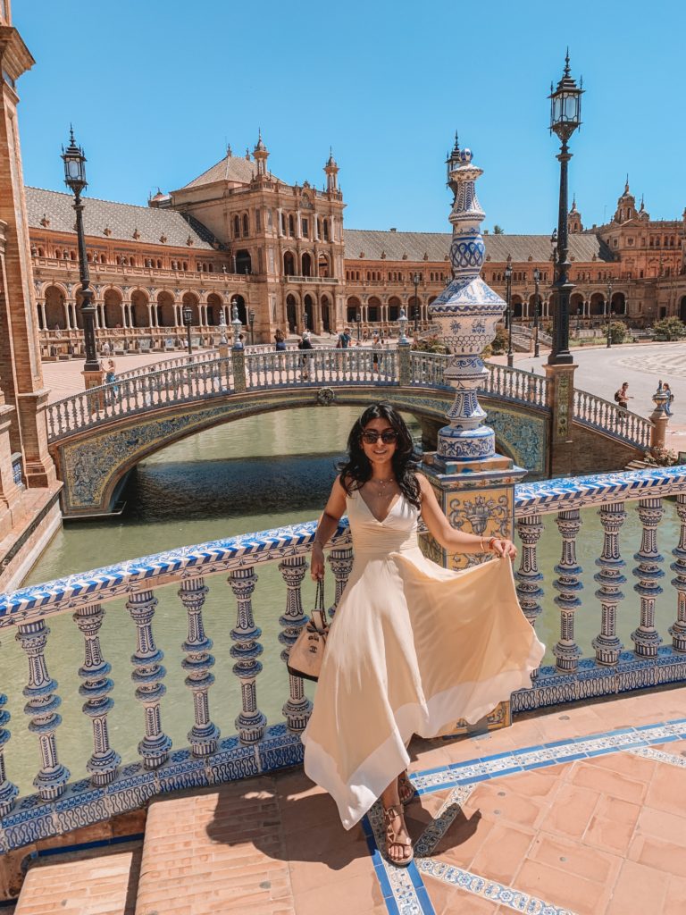 Fashion blogger Shloka Narang of The Silk Sneaker shares her Seville Travel Diary featuring luxury Indian brand Monisha Jaising and Reformation at a summer wedding